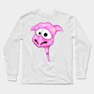 Sad Pink Monster Long Sleeve T-Shirt